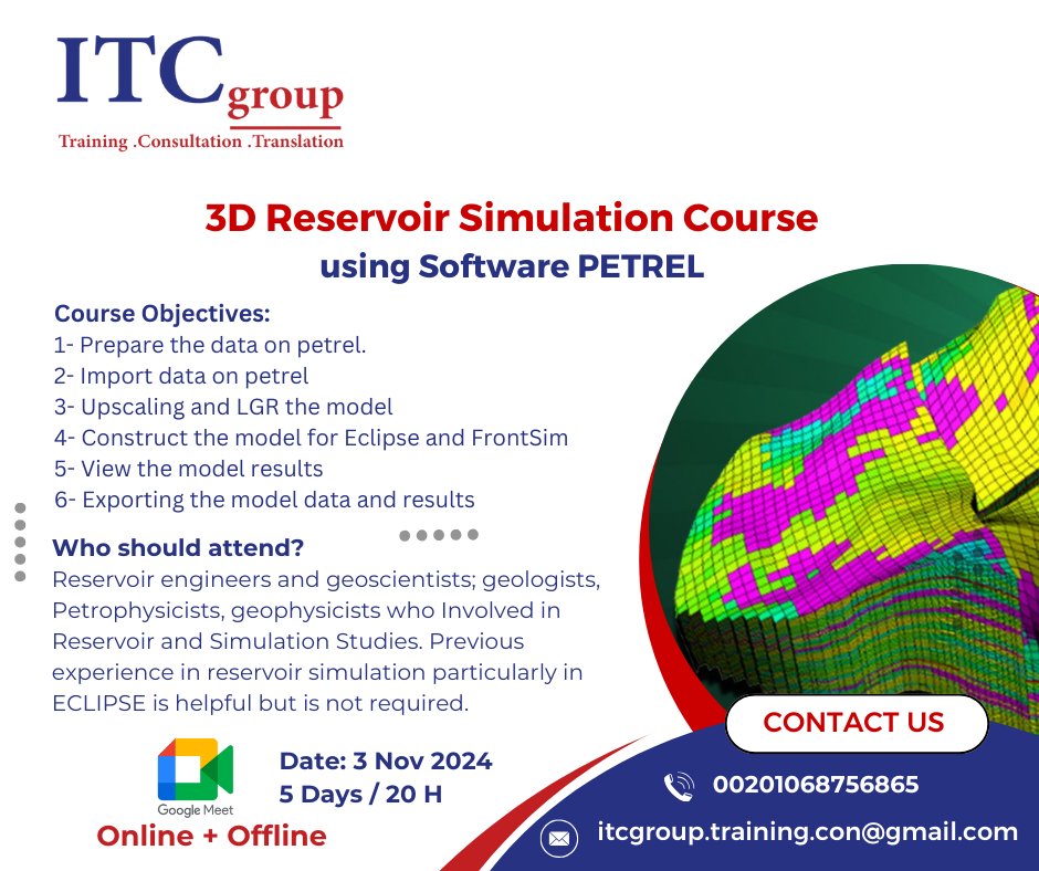 3D Reservoir Simulation Course Using Software PETREL