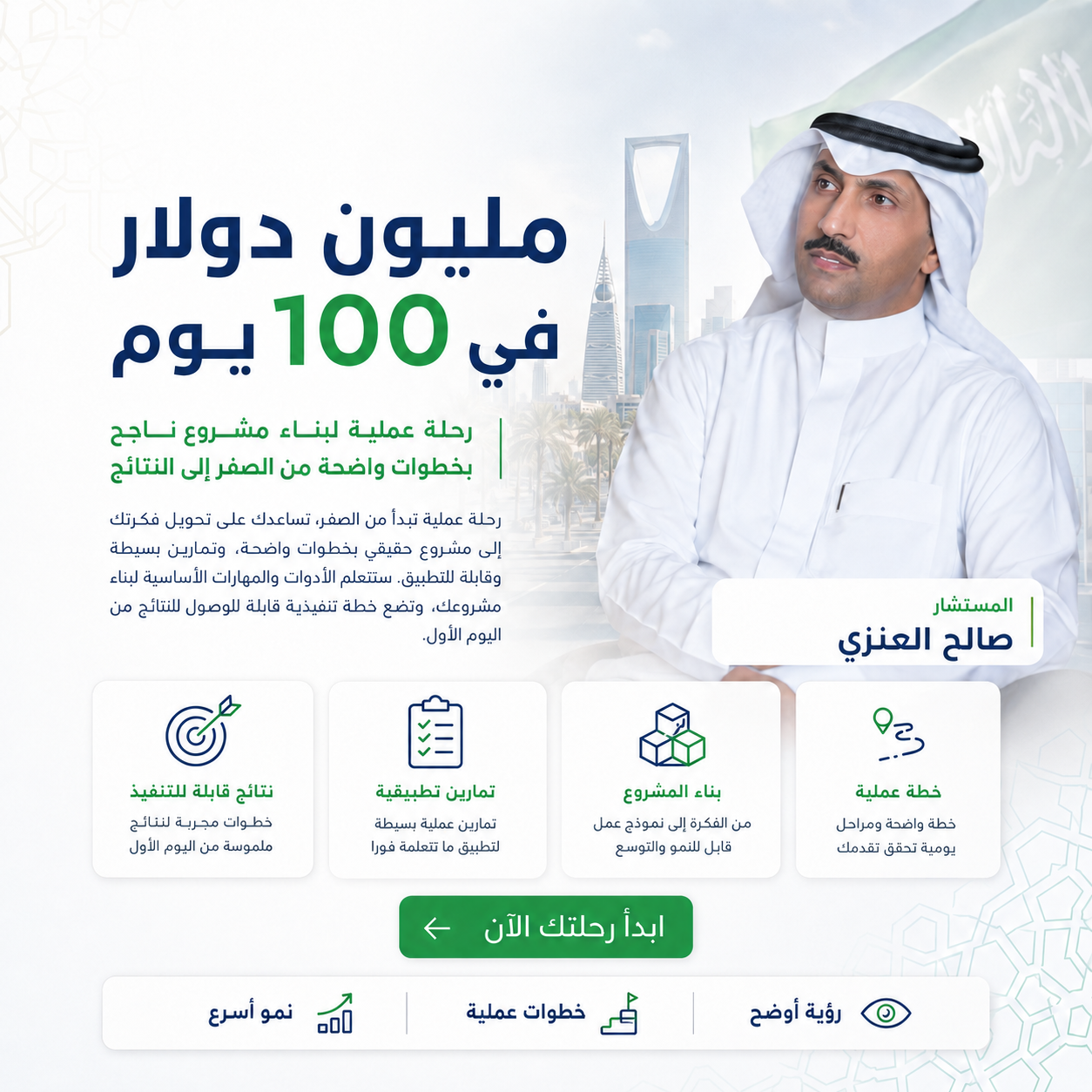 مليون دولار في 100 يوم