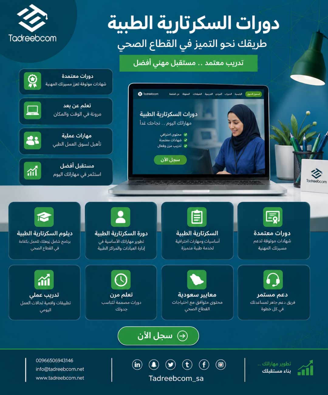دليل التميز المهني في السكرتارية الطبية مع منصة "تدريبكم"